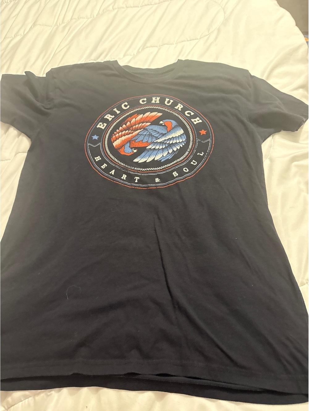 Eric Church Heart & Soul Black Graphic T-Shirt Large